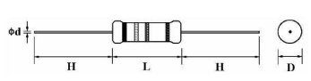 10 Ohm Resistor dimensions size