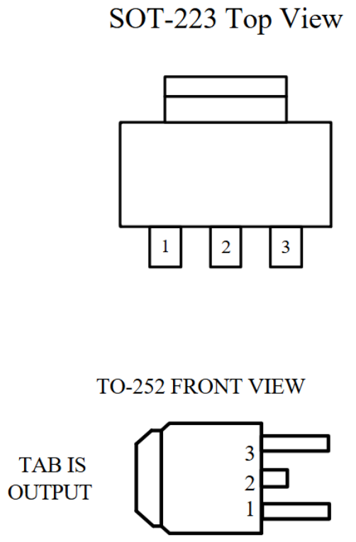 ams1117 Pin Connections