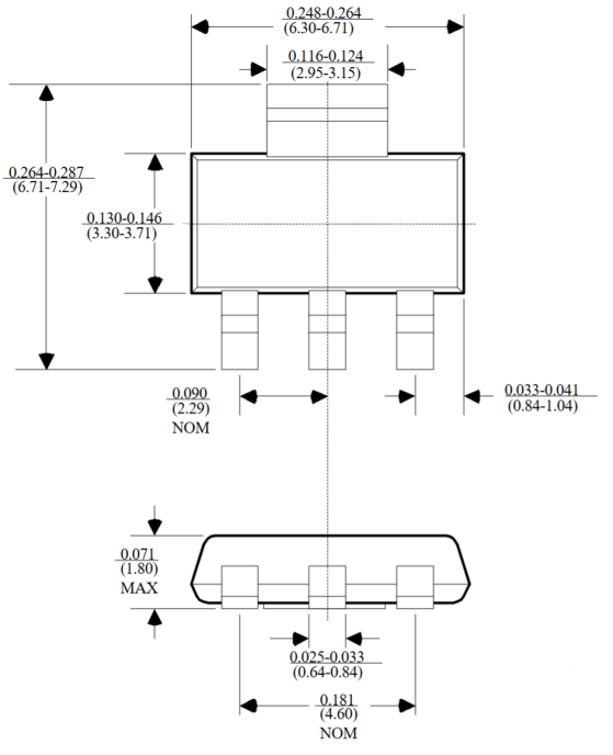 ams1117 size dimensions
