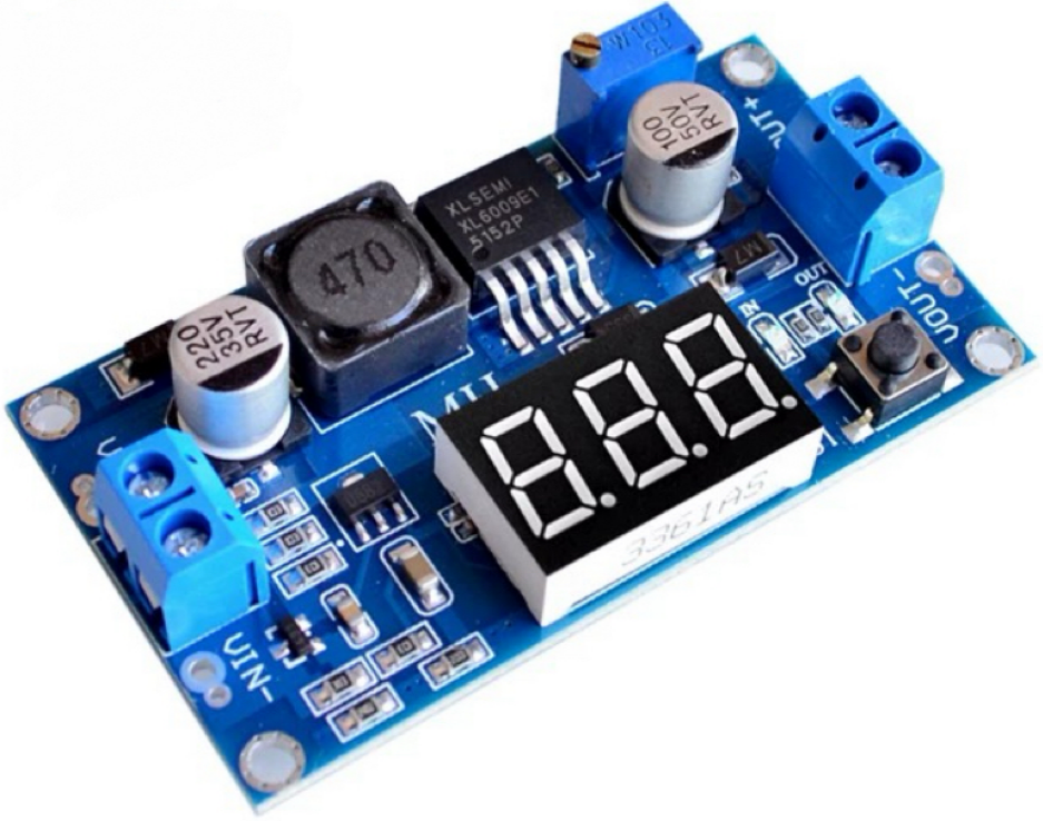XL6009 20W Adjustable DC-DC Buck Boost Converter With Digital Display Board